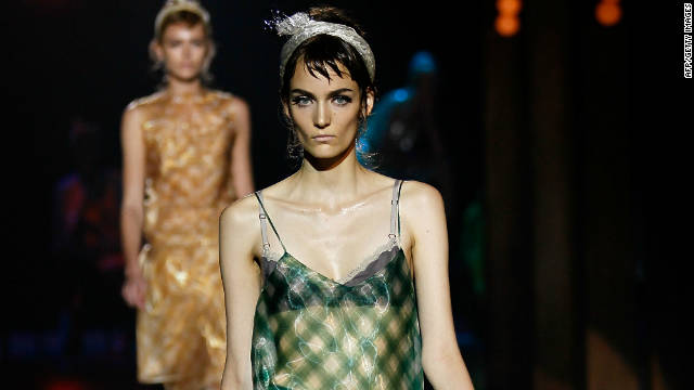 A model walks the runway at the Marc Jacobs Spring 2012 fashion show September 15, 2011 in New York City.